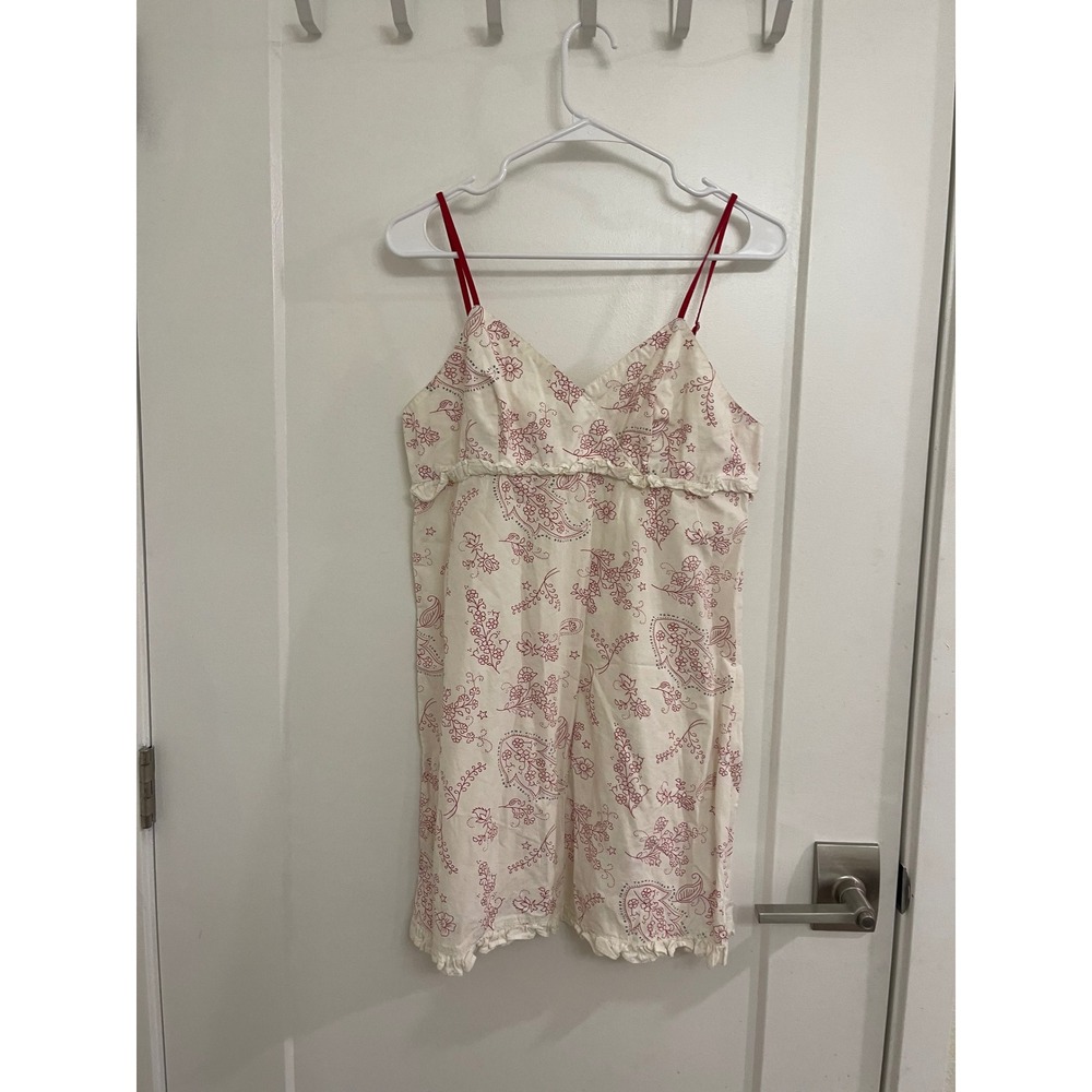 Vintage Y2K Tommy Hilfiger Mini Sundress White Preppy Vacation Euro Ditsy